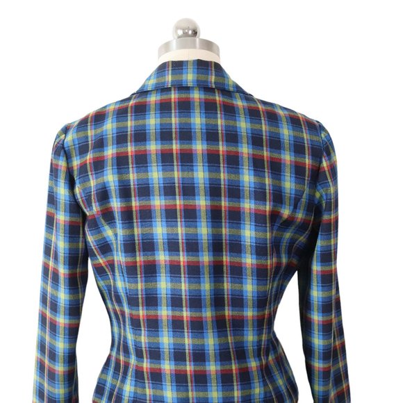 Vintage Jackets & Coats Vintage 9s Y2k Plaid Cropped Jacket Skirt